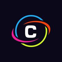 Letter C Technology Logo Design vector