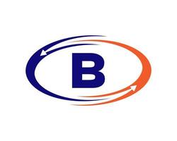diseño de logotipo de tecnología de letra b vector