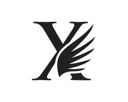 plantilla de vector de diseño de logotipo de letra x ala