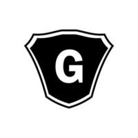 diseño de logotipo de escudo de letra g vector