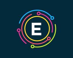 Letter E Technology Logo. Network Logo Design vector