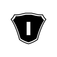 diseño de logotipo de escudo de letra i vector