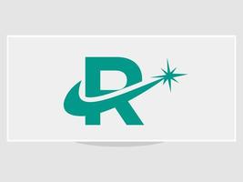 plantilla de diseño de logotipo de letra r chispa vector