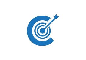 Letter C Success Target Logo Design vector