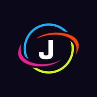 Letter J Technology Logo Design vector