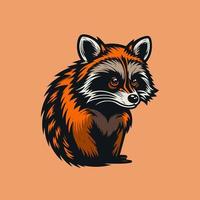 raccoon head animal logo character mascot vector illustration