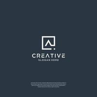 Abstract initials A with square logo design inspiration vector