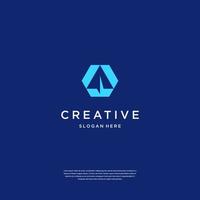 Letter A Logo Design Inspiration. Creative arrow symbol design with negative space vector