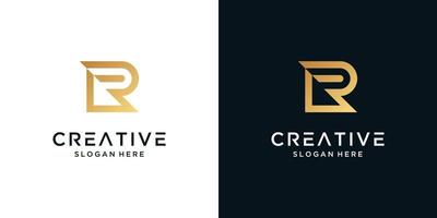 Luxury letter R logo design template vector