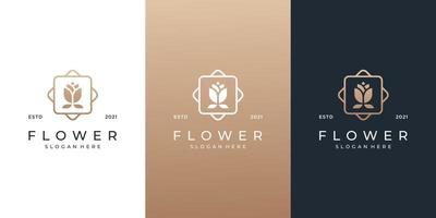 Beauty abstract flower logo template for cosmetics, salon, fashion. vector