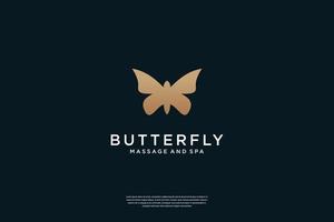 Elegant Butterfly logo design Flat minimalist vector