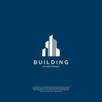 Abstract building structure logo design real estate, architecture, construction vector