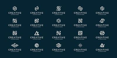 Set of monogram initial letter N. Creative idea symbol for personal branding, business, company, etc. vector