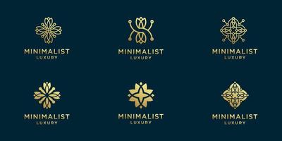 Set of abstract flower logo design vector