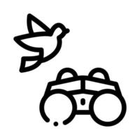 Binocular For Watching Bird Icon Thin Line Vector