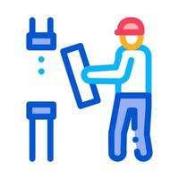 Man Change Pipe Icon Vector Outline Illustration