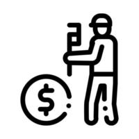 Plumber Fix Cost Icon Vector Outline Illustration