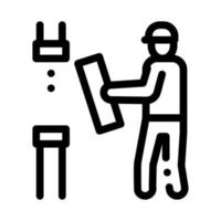 Man Change Pipe Icon Vector Outline Illustration