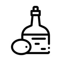ilustración de contorno de vector de icono de botella de aceite de oliva
