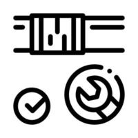 Fixed Pipe Wrench Icon Vector Outline Illustration