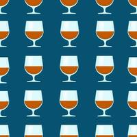 Glasses with alcohol seamless pattern. Vector print of glass transparent glasses on a colored background