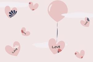 Cute pastel colour heart pattern love theme design for background wallpaper fabric Valentine Day wedding ceremony anniversary craft backdrop gift wrap vector