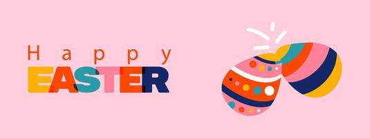 Happy Easter vector background with knocking eggs