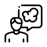 Man Talk Smoke Icon Vector Outline Illustration