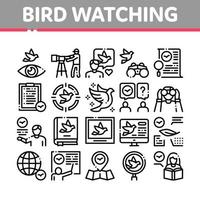 Bird Watching Tourism Collection Icons Set Vector