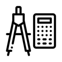 Calculator And Dividers Icon Thin Line Vector