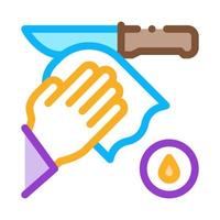Knife Cleaning Icon Vector Outline Illustration