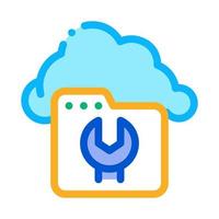 Fix Cloud Folder Icon Vector Outline Illustration