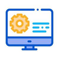 Gear On Display Icon Vector Outline Illustration