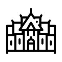 Traditional Thai Building Icon Thin Line Vector