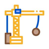 Demolition Crane Icon Vector Outline Illustration