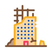 Ruined Building Icon Vector Outline Illustration