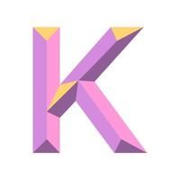 Plantilla de logotipo de letra k multicolor 3d. vector