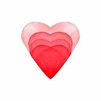 Love heart painted watercolor red isolated on white color in paper cut style vector