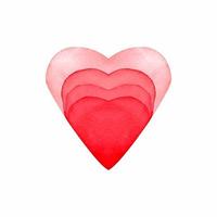 Love heart painted watercolor red isolated on white color in paper cut style vector