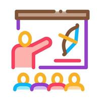 Archery Lesson Education Icon Thin Line Vector