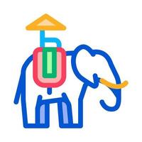 elefante para excursiones icono vector de línea delgada