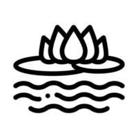 Lotus Nation Thailand Flower Icon Thin Line Vector