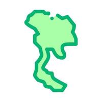 Thailand Geographic Map Icon Thin Line Vector