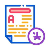 Text File For Translation Icon Thin Line Vector