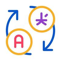 Language Translation Arrows Icon Thin Line Vector