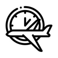 Plane Fly Time Or Lateness Icon Thin Line Vector