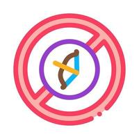Bow With Arrow Crossed Out Icon Thin Line Vector