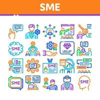 Sme Business Company Collection Icons Set Vector