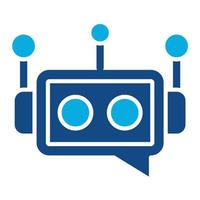 Virtual Assistant Glyph Two Color Icon vector