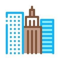 High-Rise Buildings View Icon Vector Outline Illustration